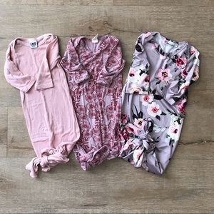 Set of 3 knotted gowns